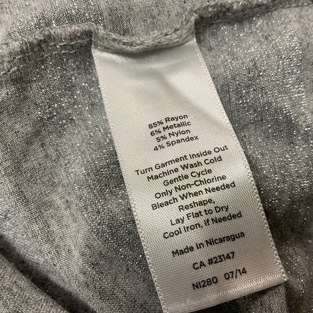 Talbots Woman's Gray Metallic Striped Top Long Sleeve Size 3XP Rayon Blend - Picture 9 of 9